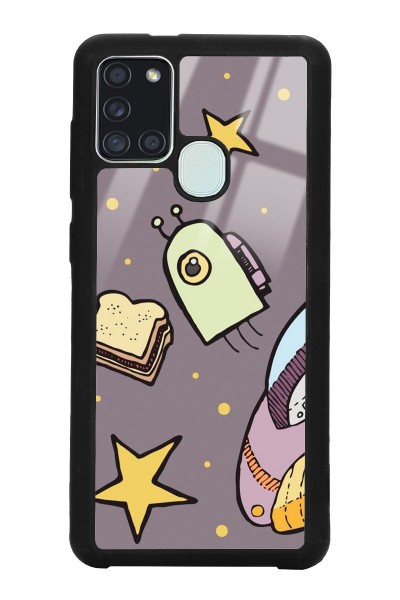Samsung A-21s Doodle Jump Tasarımlı Glossy Telefon Kılıfı
