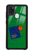 Samsung A-21s Happy Green Tasarımlı Glossy Telefon Kılıfı
