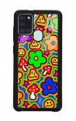Samsung A-21s Neon Flowers Tasarımlı Glossy Telefon Kılıfı