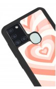 Samsung A-21s Orange Heart Tasarımlı Glossy Telefon Kılıfı