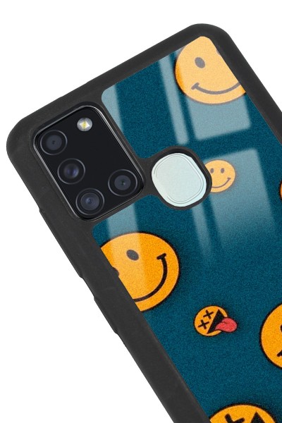 Samsung A-21s Retro Emoji Tasarımlı Glossy Telefon Kılıfı