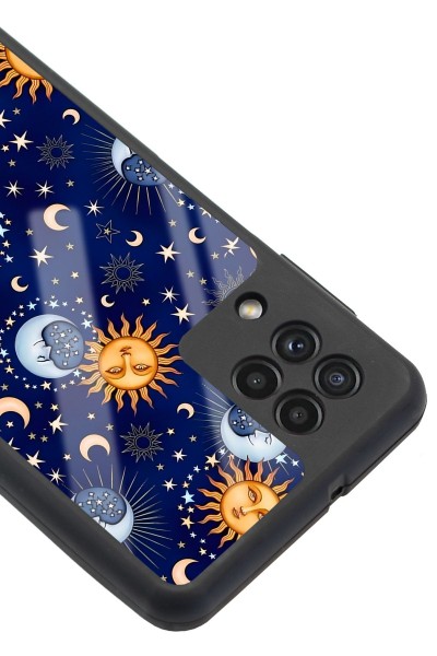 Samsung A-22 Ay Güneş Pijama Tasarımlı Glossy Telefon Kılıfı