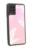 Samsung A-22 Beyaz Palmiye Tasarımlı Glossy Telefon Kılıfı