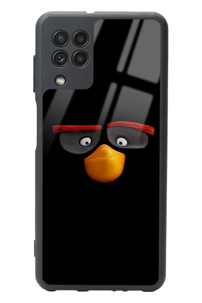 Samsung A-22 Black Angry Birds Tasarımlı Glossy Telefon Kılıfı