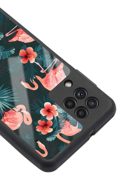 Samsung A-22 Flamingo Leaf Tasarımlı Glossy Telefon Kılıfı
