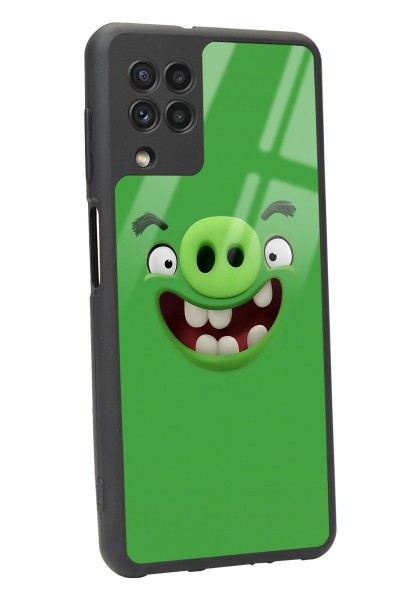Samsung A-22 Green Angry Birds Tasarımlı Glossy Telefon Kılıfı