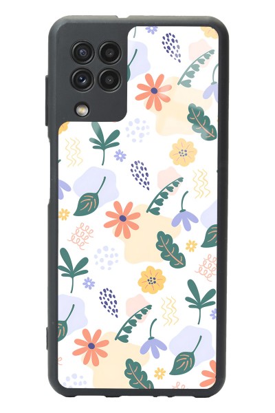 Samsung A-22 Minik Çiçekler Tasarımlı Glossy Telefon Kılıfı