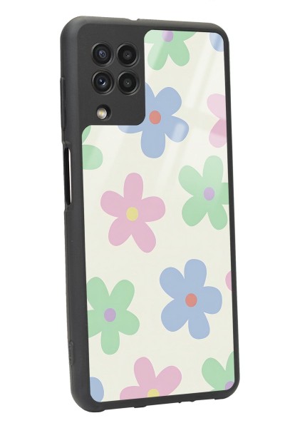 Samsung A-22 Nude Çiçek Tasarımlı Glossy Telefon Kılıfı
