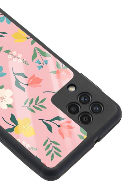 Samsung A-22 Pinky Flowers Tasarımlı Glossy Telefon Kılıfı
