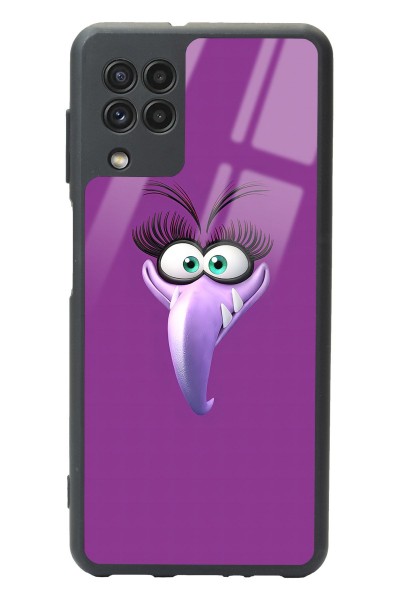 Samsung A-22 Purple Angry Birds Tasarımlı Glossy Telefon Kılıfı