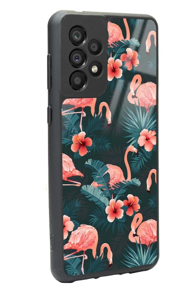 Samsung A-33 Flamingo Leaf Tasarımlı Glossy Telefon Kılıfı