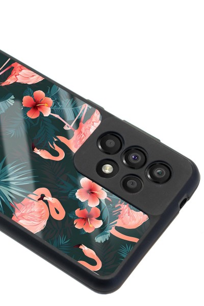 Samsung A-33 Flamingo Leaf Tasarımlı Glossy Telefon Kılıfı