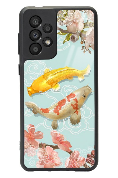 Samsung A-33 Koi Balığı Tasarımlı Glossy Telefon Kılıfı