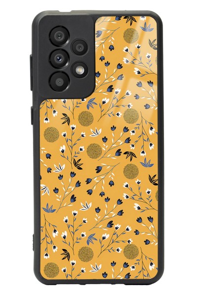 Samsung A-33 Sarı Bindanlı Tasarımlı Glossy Telefon Kılıfı