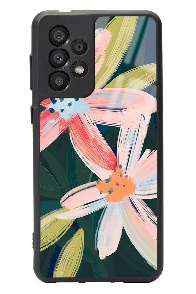 Samsung A-33 Suluboya Çiçek Tasarımlı Glossy Telefon Kılıfı