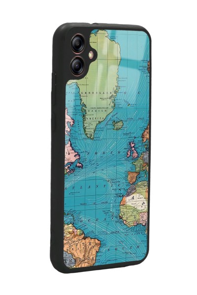 Samsung A04 Atlantic Map Tasarımlı Glossy Telefon Kılıfı