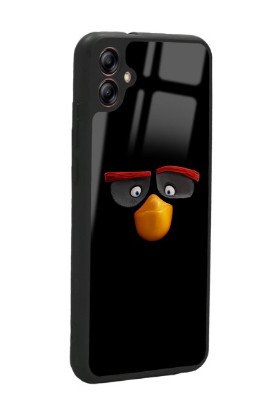 Samsung A04 Black Angry Birds Tasarımlı Glossy Telefon Kılıfı