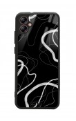Samsung A04 Black Wave Tasarımlı Glossy Telefon Kılıfı