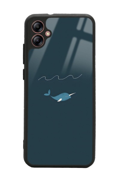 Samsung A04 Doodle Fish Tasarımlı Glossy Telefon Kılıfı