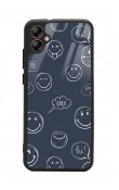 Samsung A04 Doodle Smile Tasarımlı Glossy Telefon Kılıfı