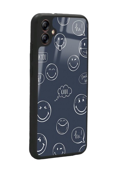 Samsung A04 Doodle Smile Tasarımlı Glossy Telefon Kılıfı
