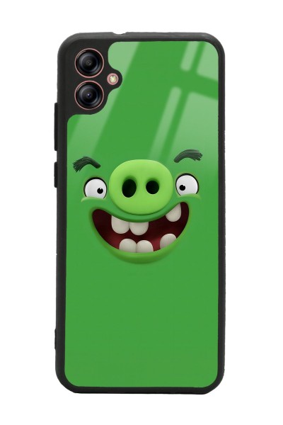 Samsung A04 Green Angry Birds Tasarımlı Glossy Telefon Kılıfı