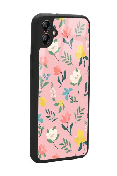 Samsung A04 Pinky Flowers Tasarımlı Glossy Telefon Kılıfı