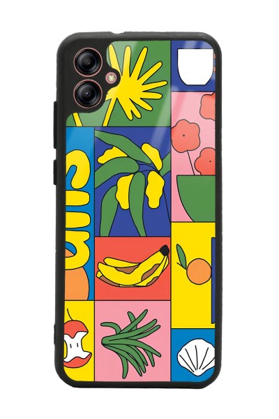 Samsung A04 Retro Collage Tasarımlı Glossy Telefon Kılıfı