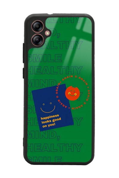 Samsung A04E Happy Green Tasarımlı Glossy Telefon Kılıfı
