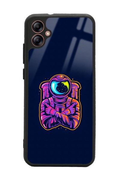 Samsung A04E Neon Astronot Tasarımlı Glossy Telefon Kılıfı