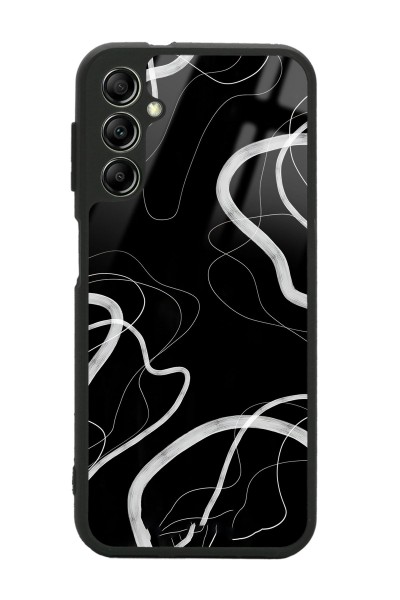 Samsung A04s Black Wave Tasarımlı Glossy Telefon Kılıfı