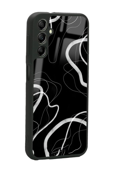 Samsung A04s Black Wave Tasarımlı Glossy Telefon Kılıfı