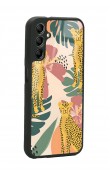 Samsung A04s Çiçekli Leopar Tasarımlı Glossy Telefon Kılıfı