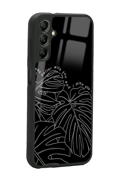Samsung A04s Dark Leaf Tasarımlı Glossy Telefon Kılıfı