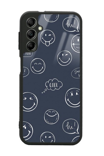 Samsung A04s Doodle Smile Tasarımlı Glossy Telefon Kılıfı