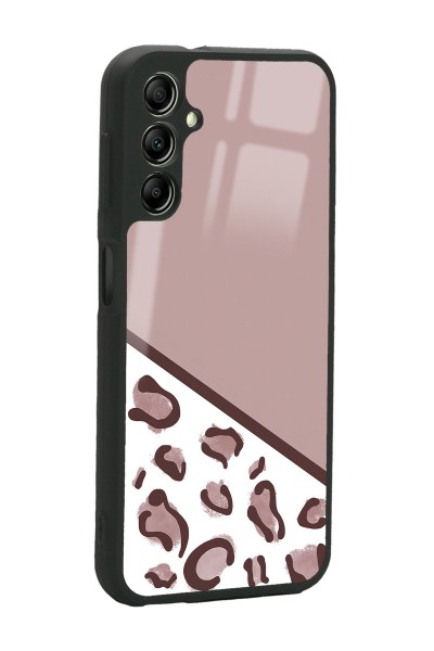 Samsung A04s Kahve Leopar Tasarımlı Glossy Telefon Kılıfı