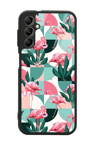 Samsung A04s Retro Flamingo Duvar kağıdı Tasarımlı Glossy Telefon Kılıfı