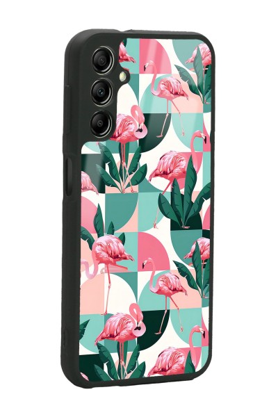 Samsung A04s Retro Flamingo Duvar kağıdı Tasarımlı Glossy Telefon Kılıfı