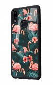 Samsung A10s Flamingo Leaf Tasarımlı Glossy Telefon Kılıfı