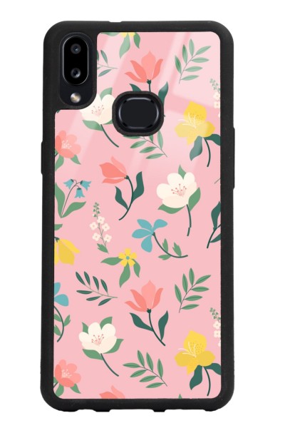Samsung A10s Pinky Flowers Tasarımlı Glossy Telefon Kılıfı