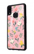 Samsung A10s Pinky Flowers Tasarımlı Glossy Telefon Kılıfı