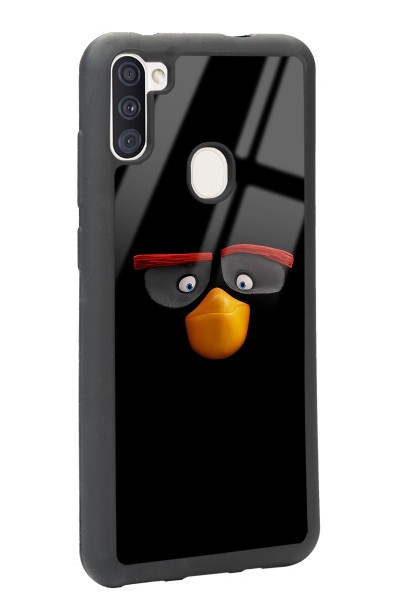 Samsung A11 Black Angry Birds Tasarımlı Glossy Telefon Kılıfı