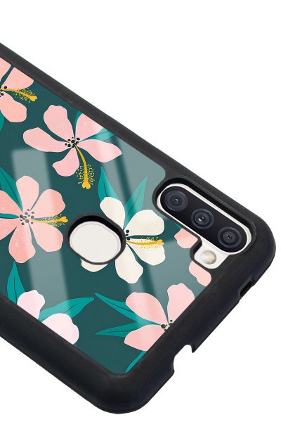 Samsung A11 Leaf Flovers Tasarımlı Glossy Telefon Kılıfı