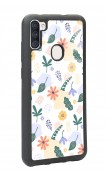 Samsung A11 Minik Çiçekler Tasarımlı Glossy Telefon Kılıfı