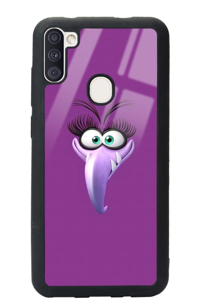 Samsung A11 Purple Angry Birds Tasarımlı Glossy Telefon Kılıfı