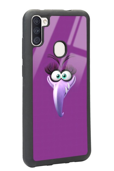 Samsung A11 Purple Angry Birds Tasarımlı Glossy Telefon Kılıfı