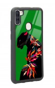 Samsung A11 Renkli Leopar Tasarımlı Glossy Telefon Kılıfı