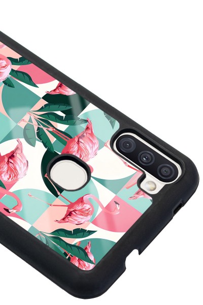Samsung A11 Retro Flamingo Duvar Kağıdı Tasarımlı Glossy Telefon Kılıfı