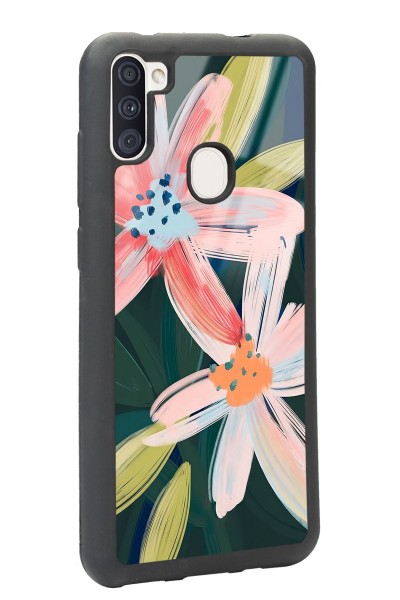 Samsung A11 Suluboya Çiçek Tasarımlı Glossy Telefon Kılıfı
