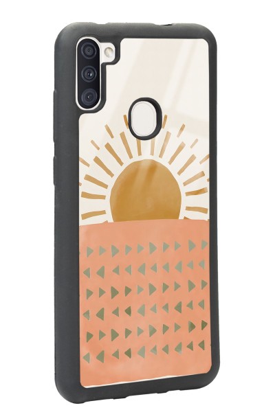 Samsung A11 Suluboya Güneş Tasarımlı Glossy Telefon Kılıfı